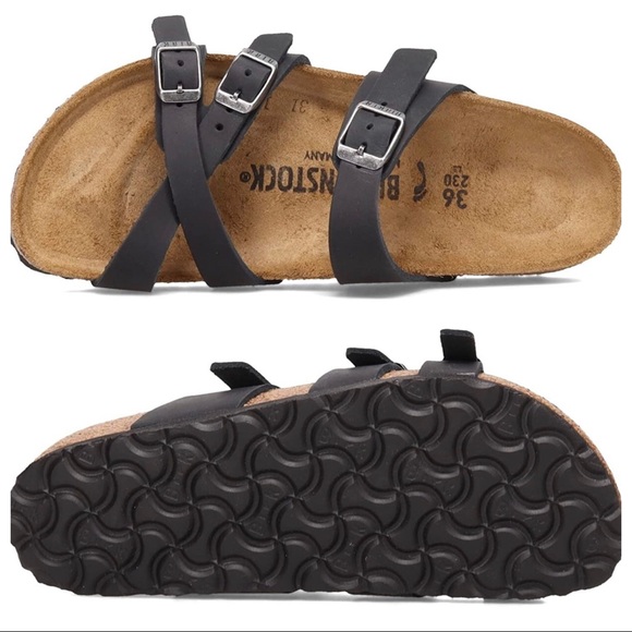 NWT Birkenstock Franca Oiled-Leather Black Sandals - Picture 6 of 14